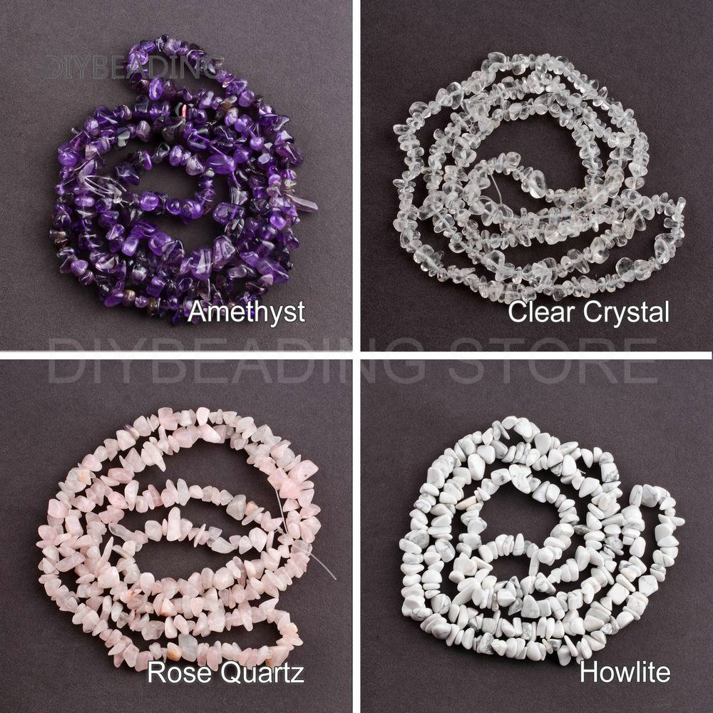 Jewelry Making University - Chip Perhiasan Grosir Howlite Alami/Pirus/Mata Harimau/Amethyst/Jasper/Lapis