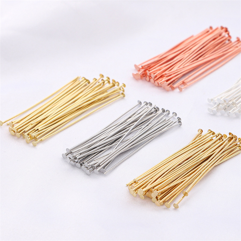 Jewelry Making Jig - 50pcs/pak Pin Kepala Datar Perak Sterling