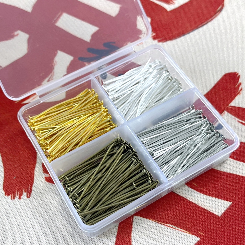 Head Pin Assorted - 400pcs Set Pin Kepala Datar Beraneka