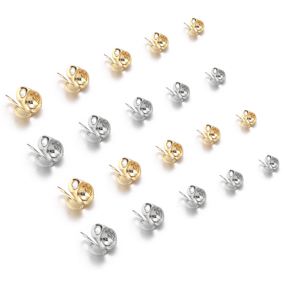 Jewelry Making Beads - 50 Buah Gesper Rantai Bola Baja