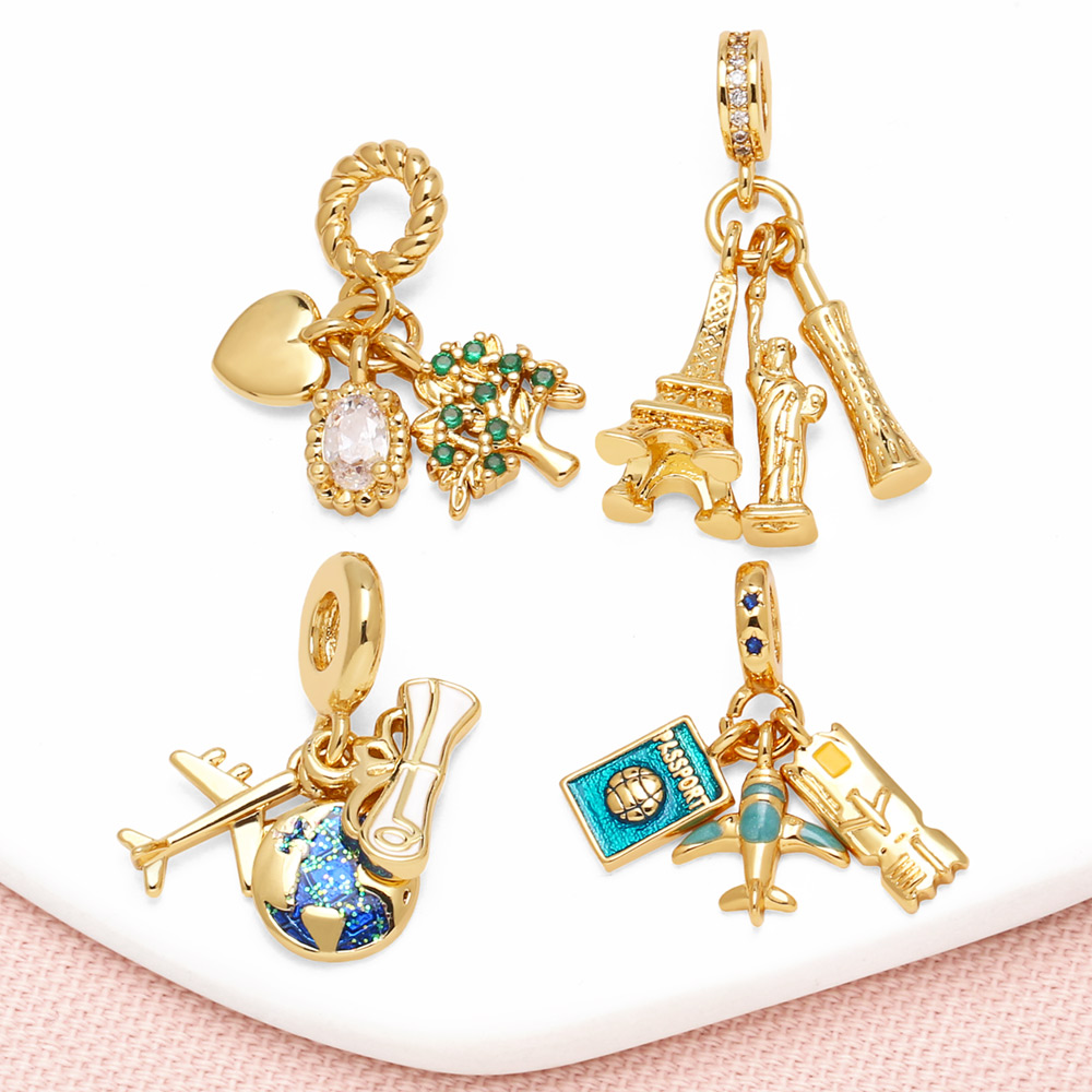 Jewelry Making Paris - OCESRIO Enamel dunia liontin perjalanan untuk