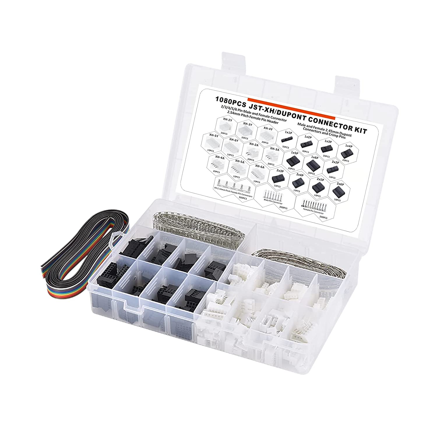 Head Pin Assorted - 1080 buah Kit terminal Dupont/JST-XH 2in1terminal