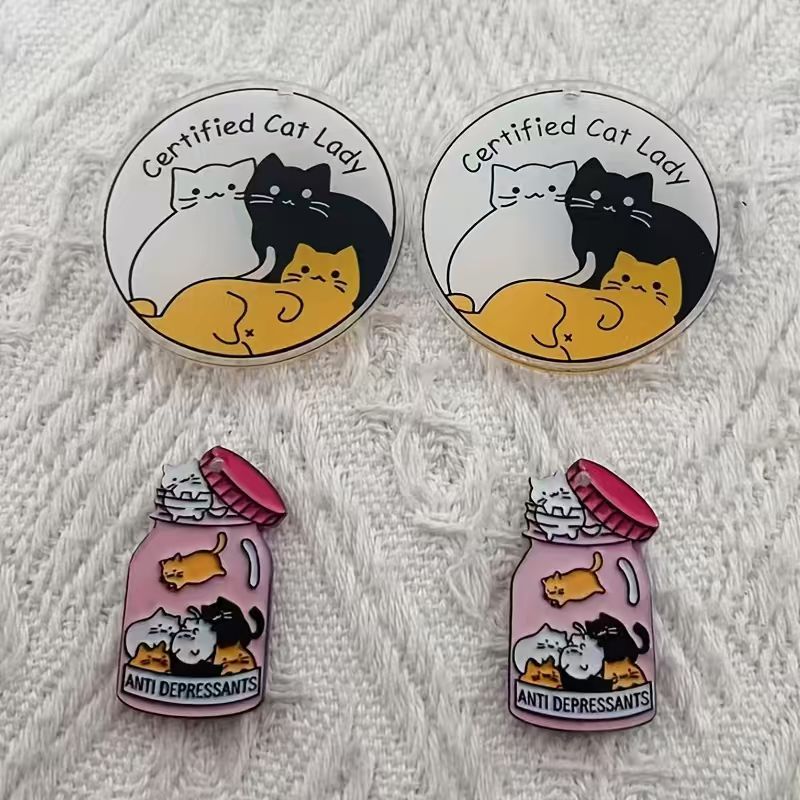 Jewelry Making Accessories - 10 buah liontin kucing lucu dari