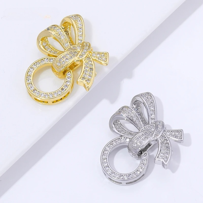 Jewelry Making Beads - Konektor Gesper Mutiara Berlapis Emas 18K