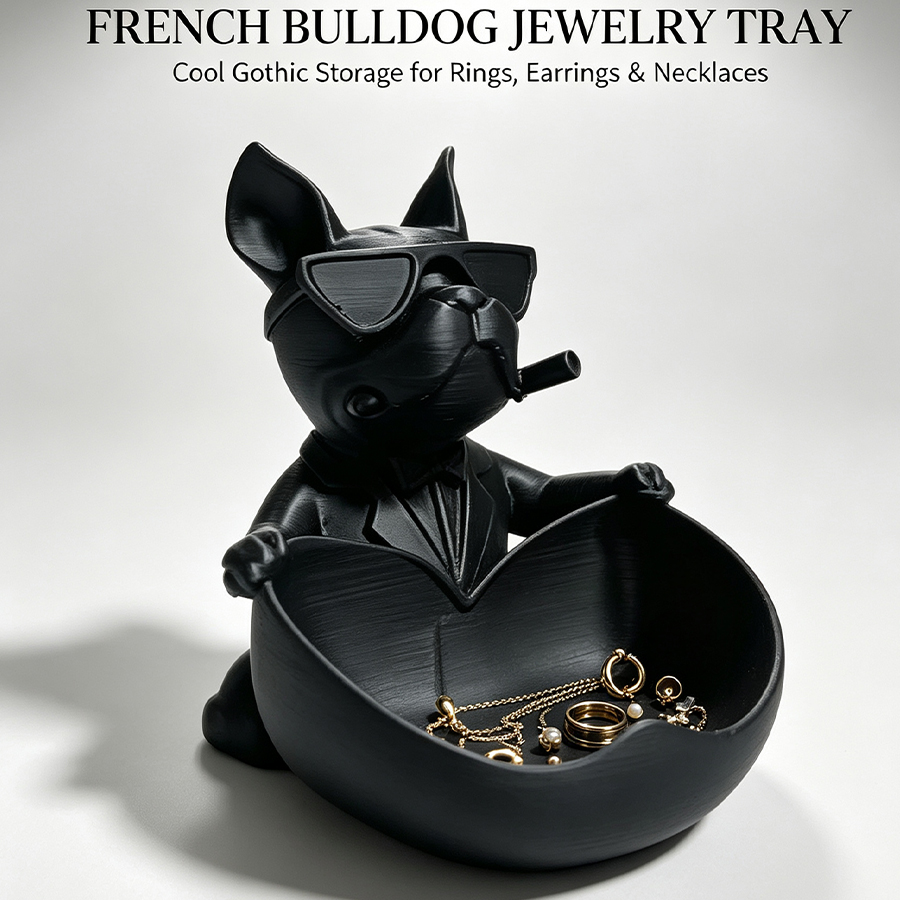 Jewelry Making Desk - Tempat Penyimpanan Kunci French Bulldog yang
