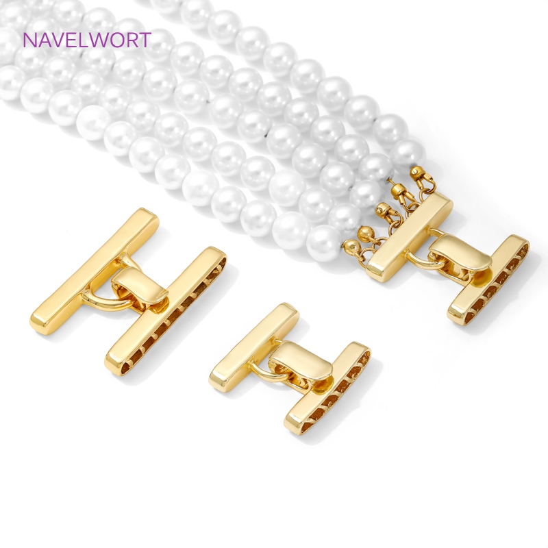 Jewelry Making Beads - Kancing Kalung Multi Untaian Lapis Emas