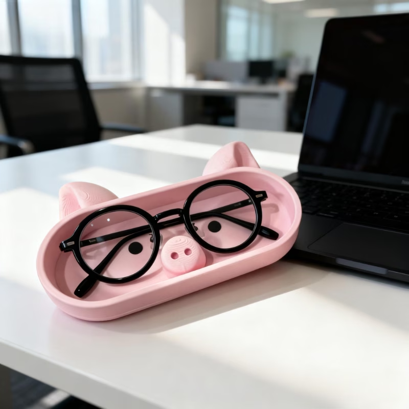 Jewelry Making Desk - Baki penyimpanan berbentuk babi warna pink,
