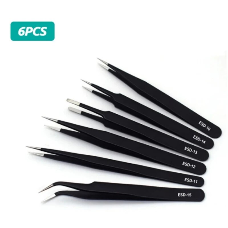 Jewelry Making Tool Kit - Penjepit hitam lurus melengkung baja tahan