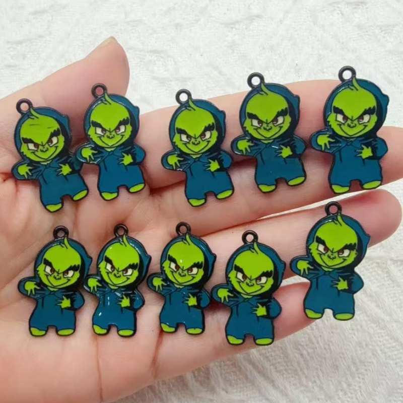Jewelry Making Accessories - 10 buah liontin Natal kartun berbahan