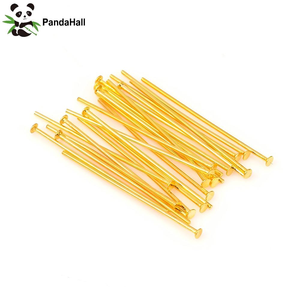 Head Pin Assorted - PandaHall 100pcs Jarum Kepala Datar Baja