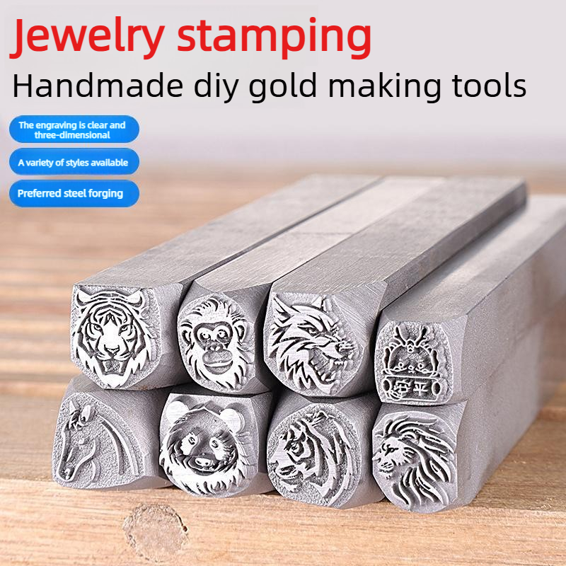 Jewelry Making Jig - Cetakan Baja Kepala Hewan, Pola Ukiran