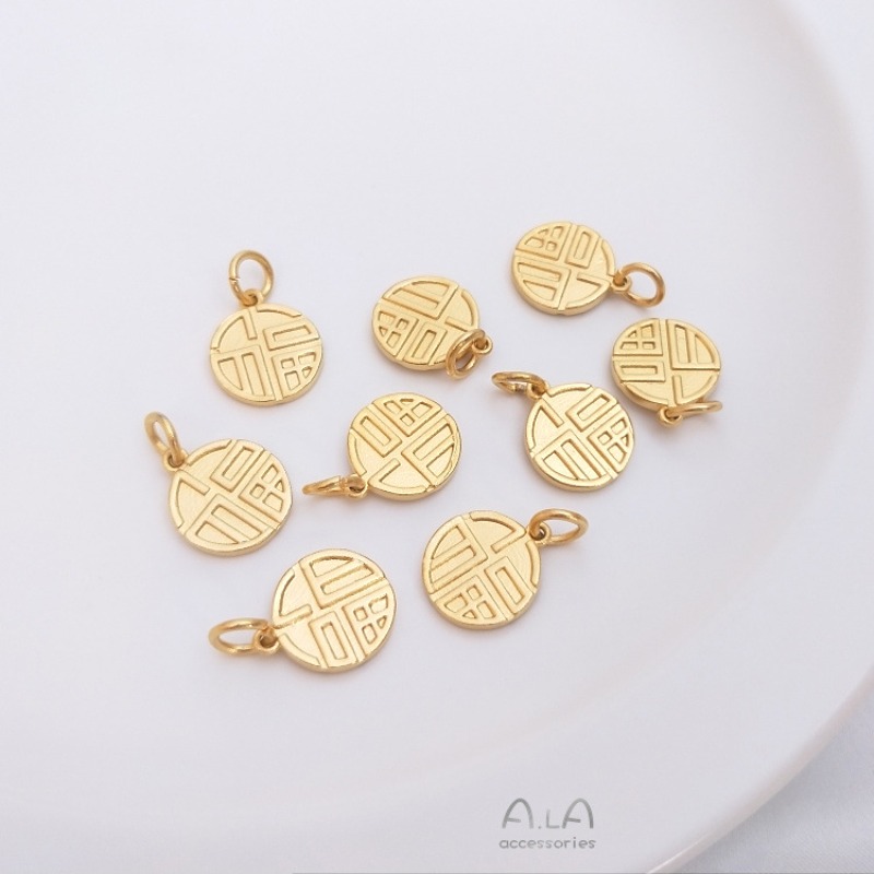 Jewelry Making Vietnam - Liontin Karakter Fu Emas Pasir Vietnam,
