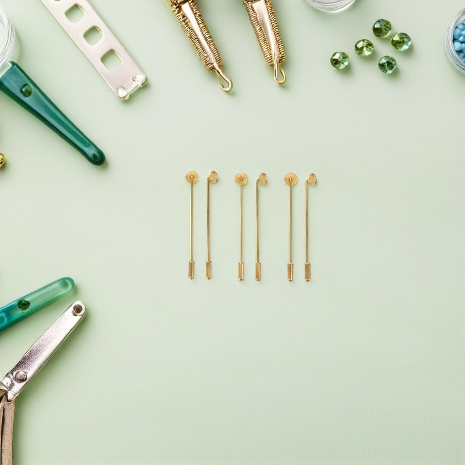 50 Set Pin Kerah Bulat Datar T - Jewelry Making Head Pins ulasan dan harga