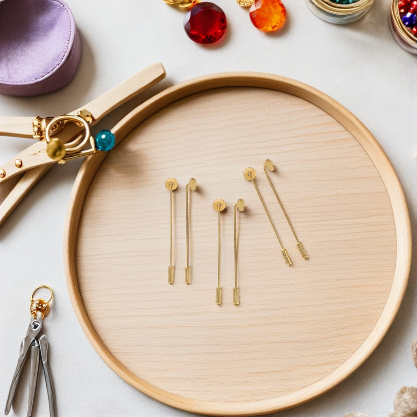 50 Set Pin Kerah Bulat Datar T - Jewelry Making Head Pins ulasan dan harga
