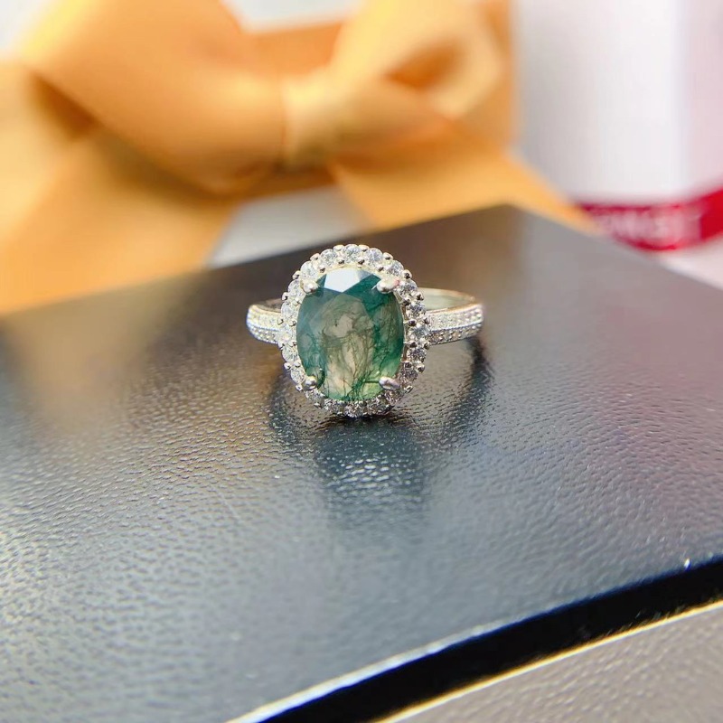 Cincin batu akik lumut alami,  - Jewelry Making University ulasan dan harga