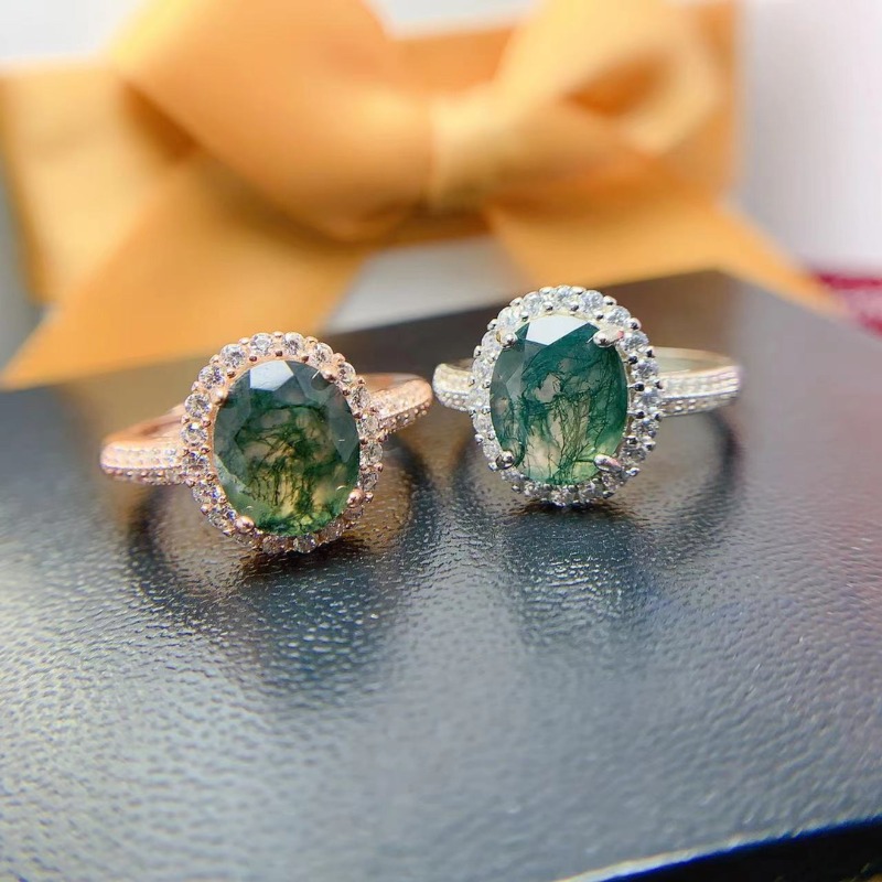 Cincin batu akik lumut alami,  - Jewelry Making University ulasan dan harga