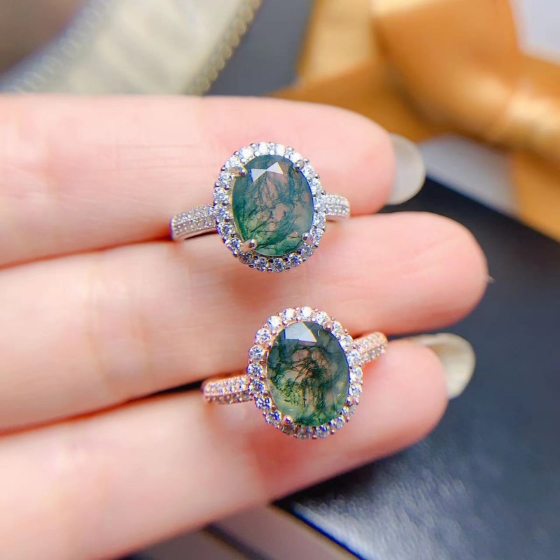 Cincin batu akik lumut alami,  - Jewelry Making University ulasan dan harga