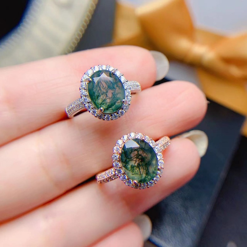 Cincin batu akik lumut alami,  - Jewelry Making University ulasan dan harga