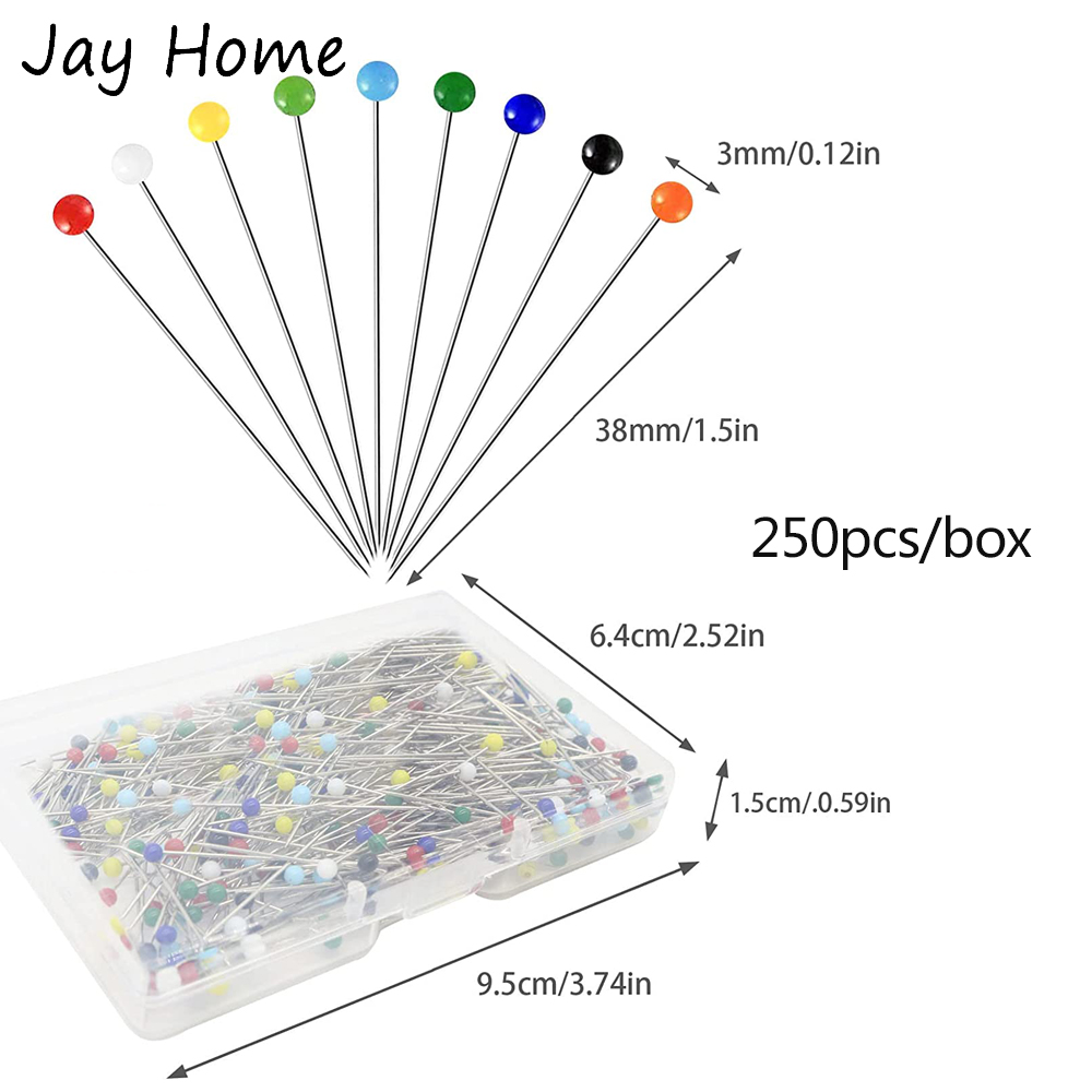 250 Buah Pin Jahit Multiwarna  - Jewelry Making Head Pins ulasan dan harga
