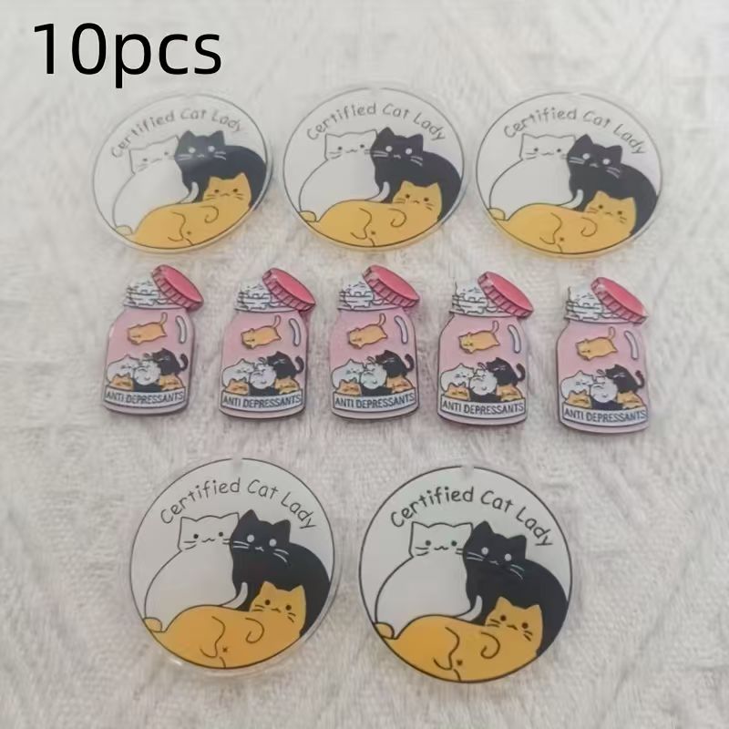 10 buah liontin kucing lucu da - Jewelry Making Accessories ulasan dan harga