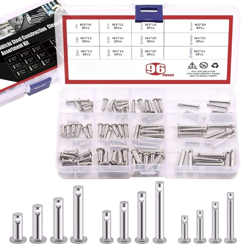 96pcs 304 Stainless Steel Metr - Head Pin Assorted ulasan dan harga