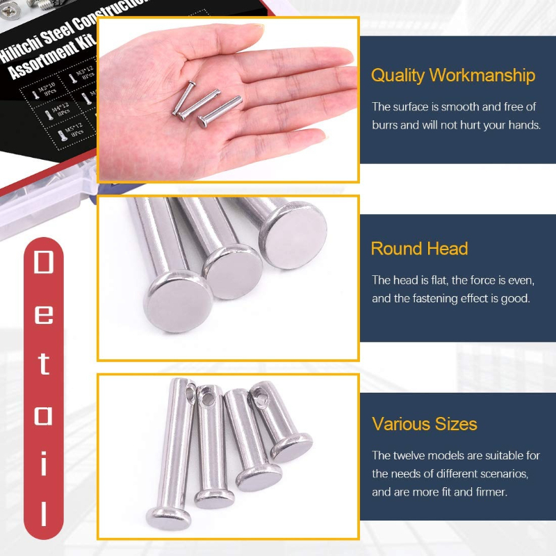 96pcs 304 Stainless Steel Metr - Head Pin Assorted ulasan dan harga