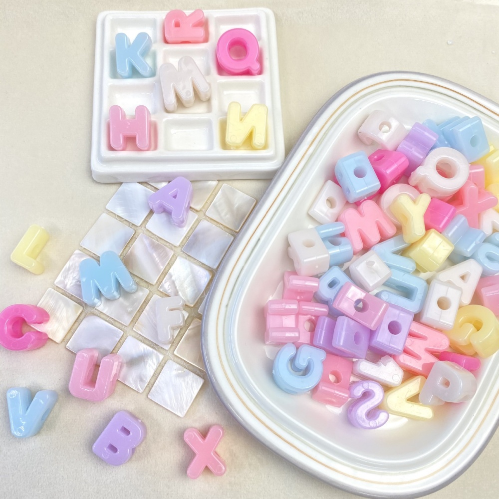 10/50/100PCS Manik-manik Huruf - Jewelry Making Tutorials ulasan dan harga