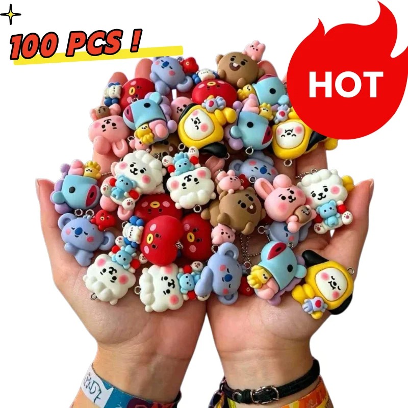 7pcs BT21 Resin Kartun Charm A - Jewelry Making Accessories ulasan dan harga