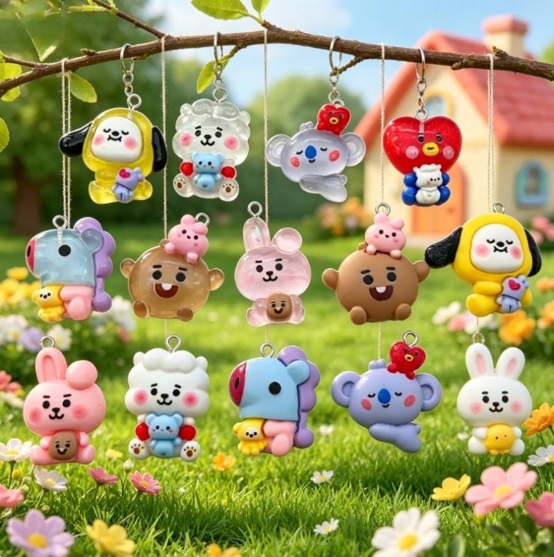 7pcs BT21 Resin Kartun Charm A - Jewelry Making Accessories ulasan dan harga
