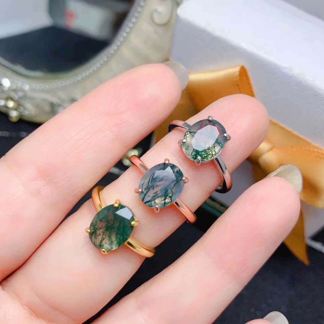 Batu akik lumut alami 8x10mm,  - Jewelry Making University ulasan dan harga