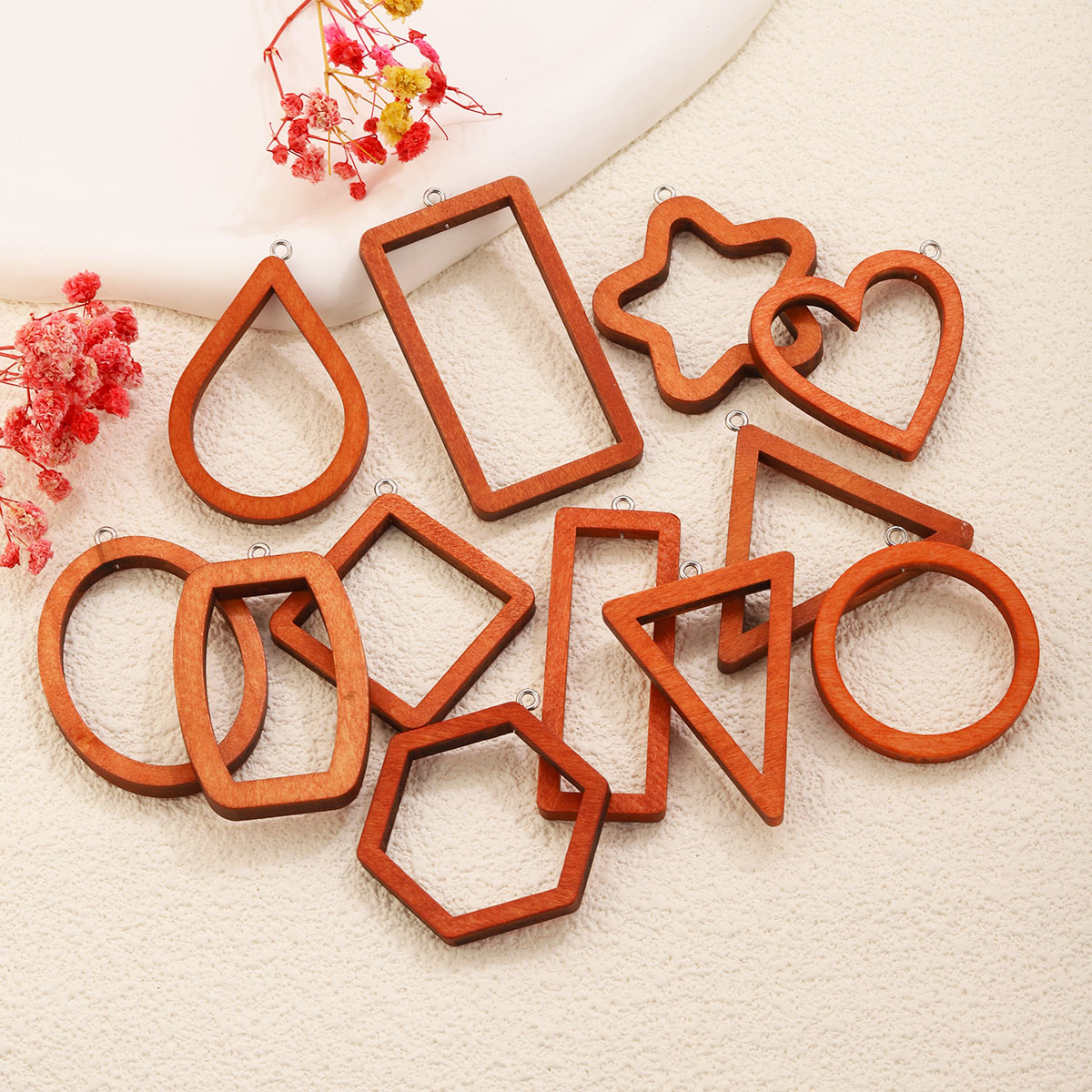 10 Buah Jimat Geometris Kayu S - Jewelry Making With Resin ulasan dan harga