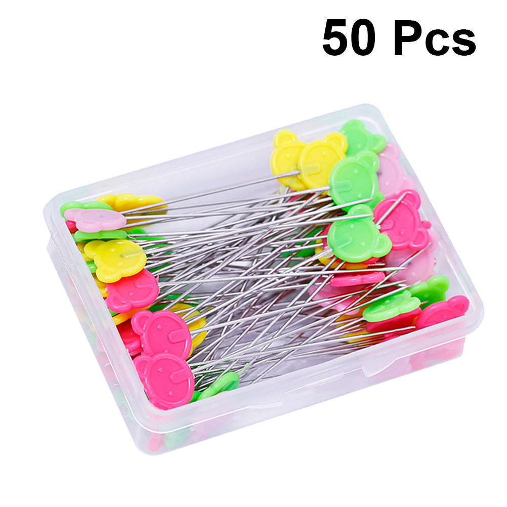 50Pcs Jarum Peniti Kepala Beru - Head Pin Assorted ulasan dan harga