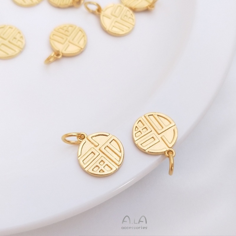 Liontin Karakter Fu Emas Pasir - Jewelry Making Vietnam ulasan dan harga