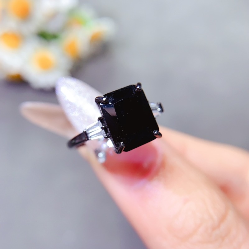 Natual cincin Spinel hitam per - Jewelry Making University ulasan dan harga